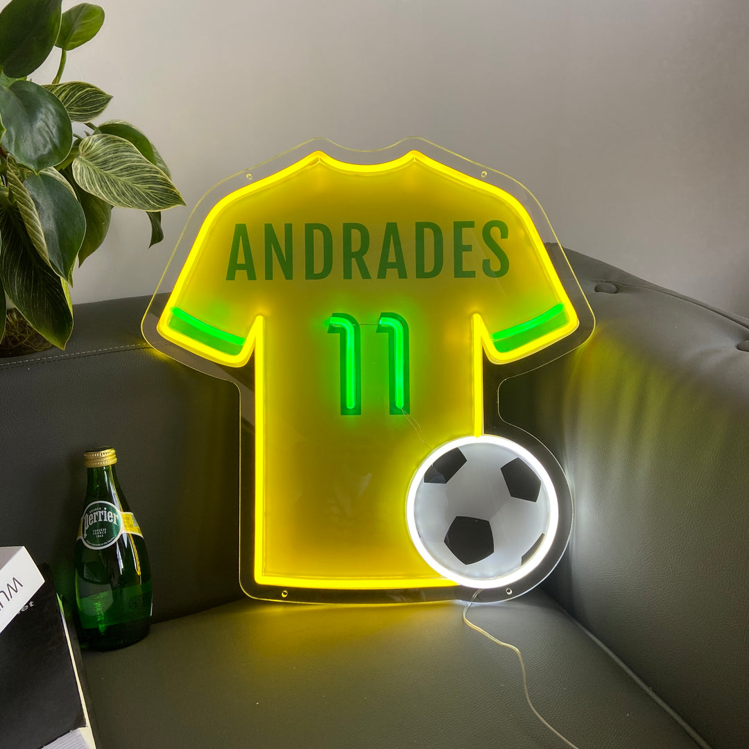 SELICOR New Style Personalized Neon Name Soccer Jersey Lights