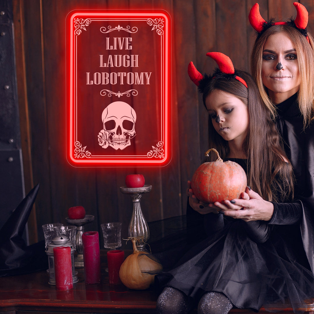 SELICOR Live Laugh Lobotomy UV Print Halloween Neon Sign