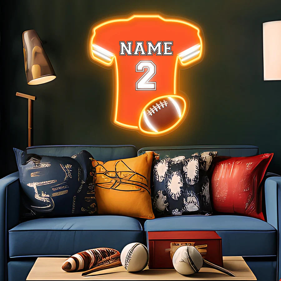 SELICOR Neon Personalized Name American Football Jersey Signsigns