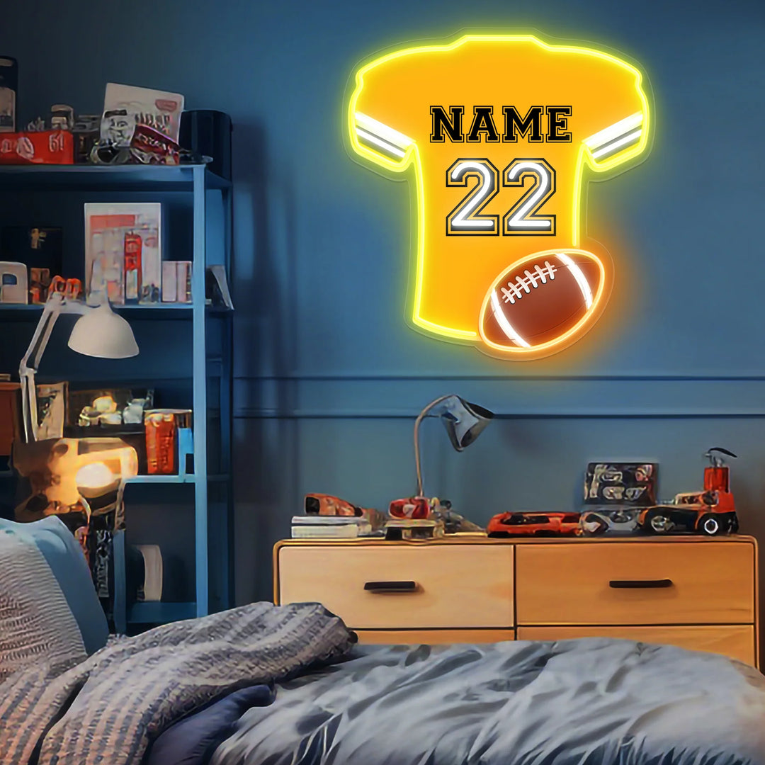 SELICOR Neon Personalized Name American Football Jersey Signsigns