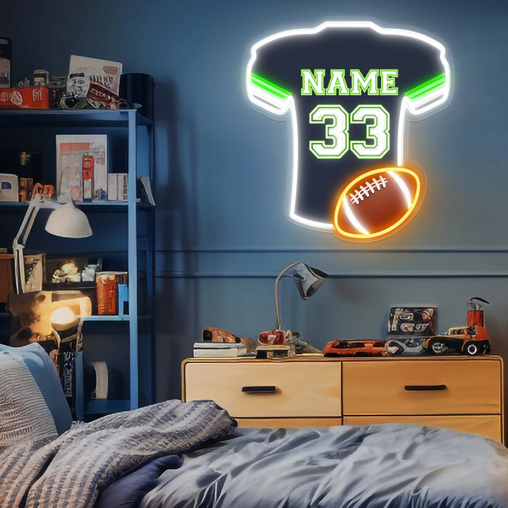 SELICOR Neon Personalized Name American Football Jersey Signsigns