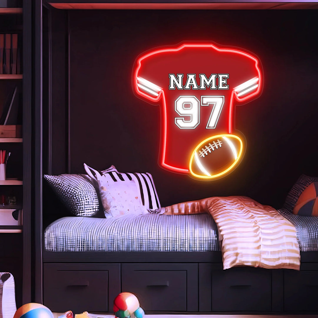 SELICOR Neon Personalized Name American Football Jersey Signsigns