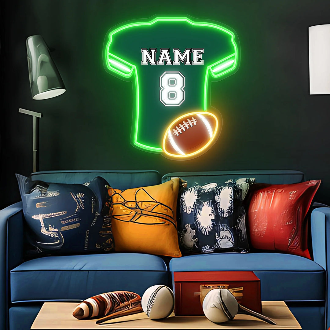 SELICOR Neon Personalized Name American Football Jersey Signsigns