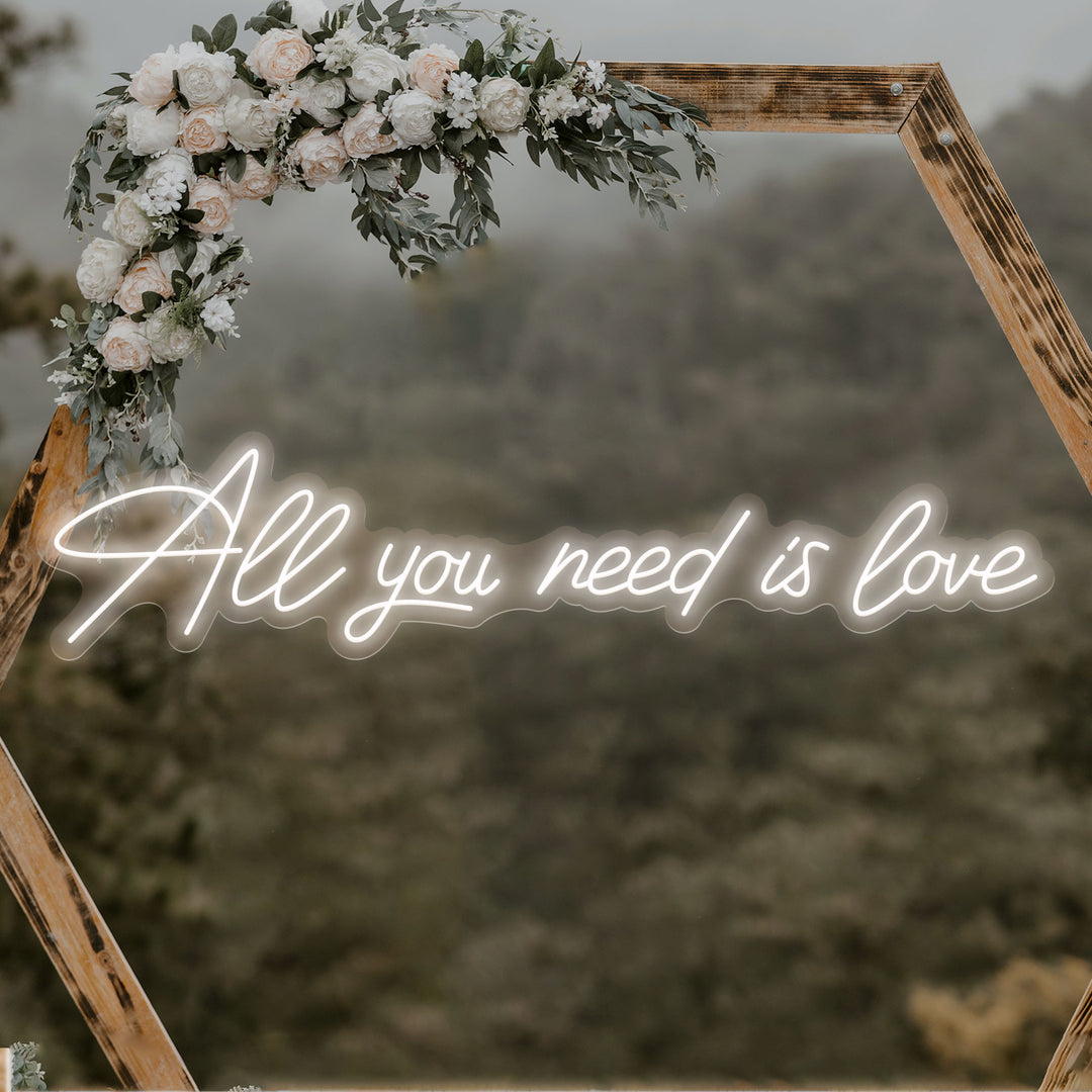 SELICOR ALL YOU NEED IS LOVE wedding neon signs in white