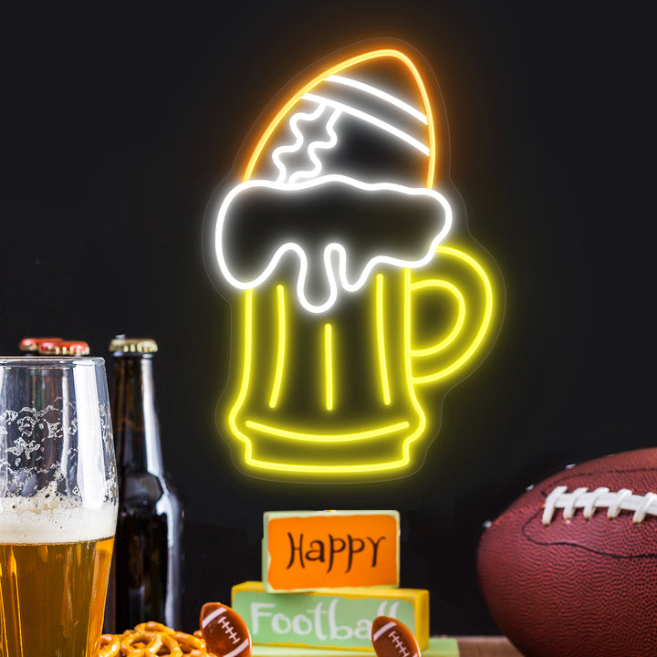 SELICOR Beer Mug & Football Neon Sign