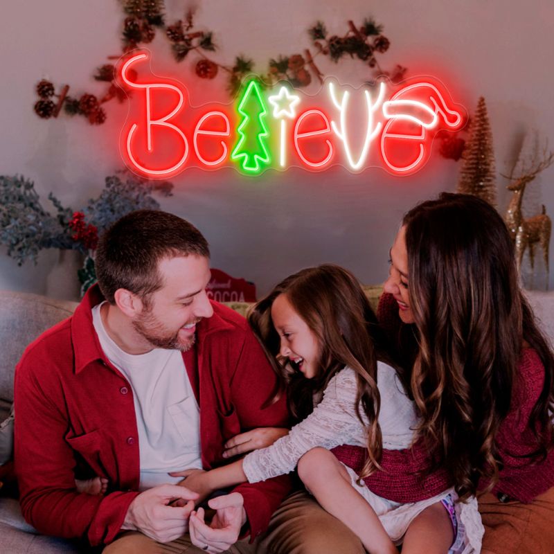 SELICOR Believe Neon Christmas Signs