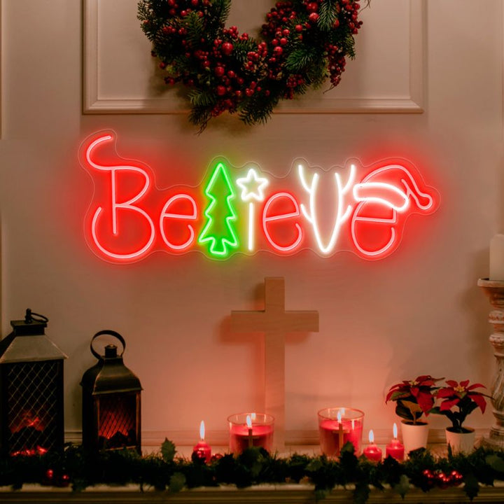 SELICOR Believe Neon Christmas Signs