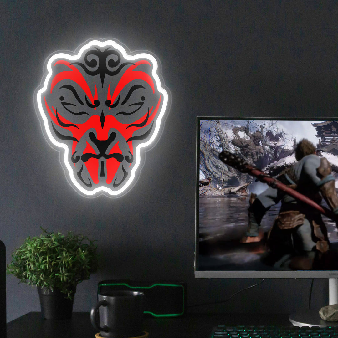 SELICOR Black Myth Wukong Mask Neon Sign