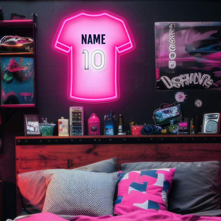 SELICOR Neon Personalized Name Pink  No.10 Football Jersey