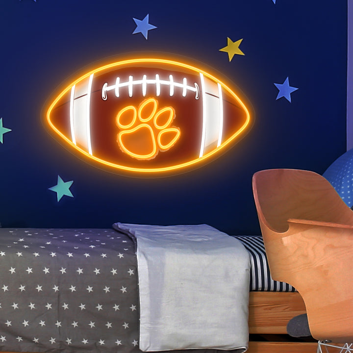 SELICOR Football Pet Paw Neon Sign