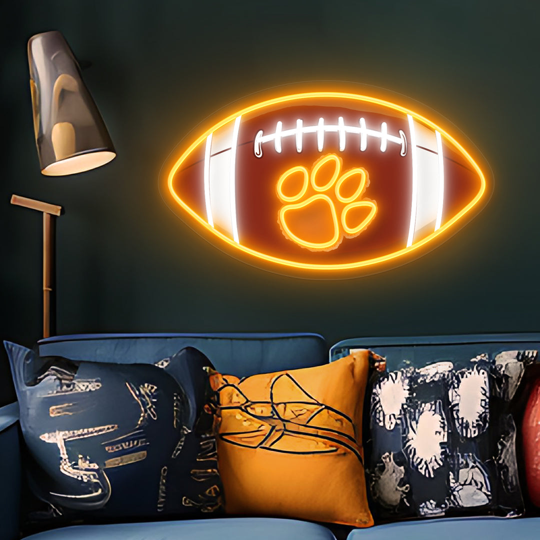 SELICOR Football Pet Paw Neon Sign