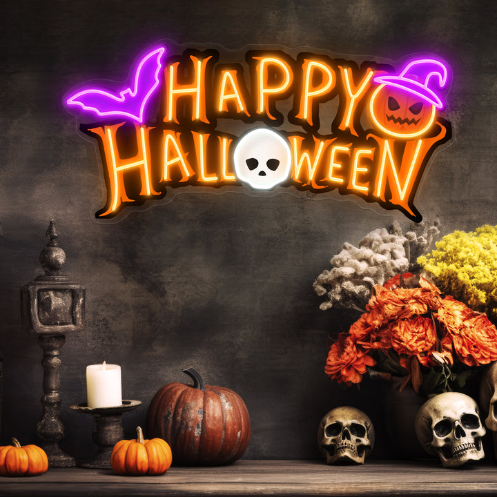 SELICOR Happy Halloween UV Print Neon Sign