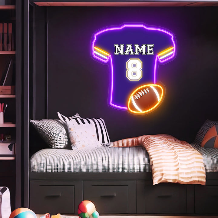 SELICOR Neon Personalized Name American Football Jersey Signsigns