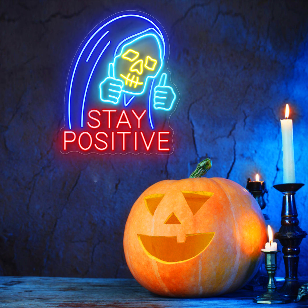 SELICOR  STAY POSITIVE Halloween Neon Sign