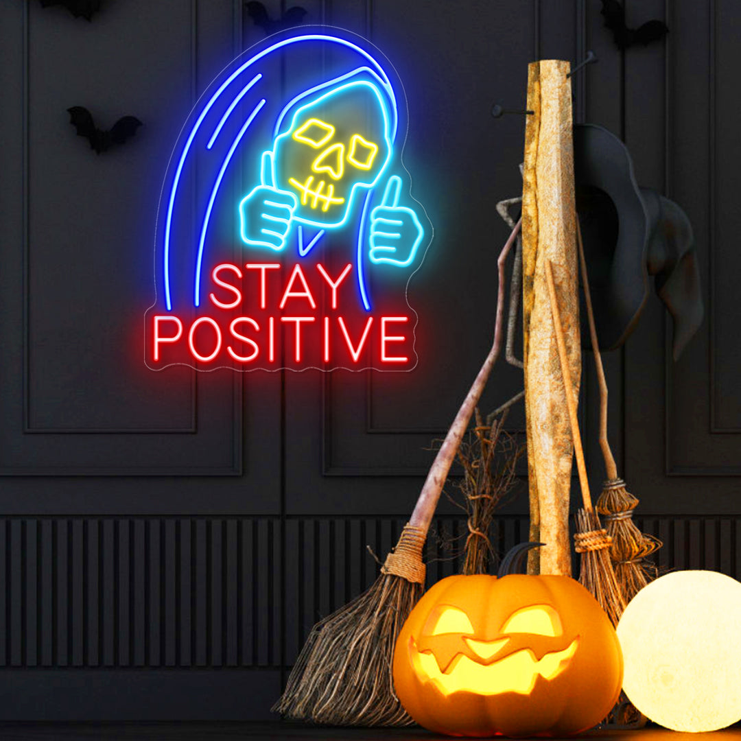 SELICOR  STAY POSITIVE Halloween Neon Sign