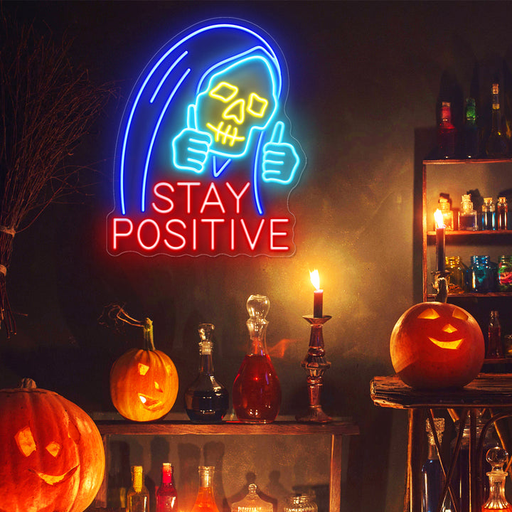 SELICOR  STAY POSITIVE Halloween Neon Sign