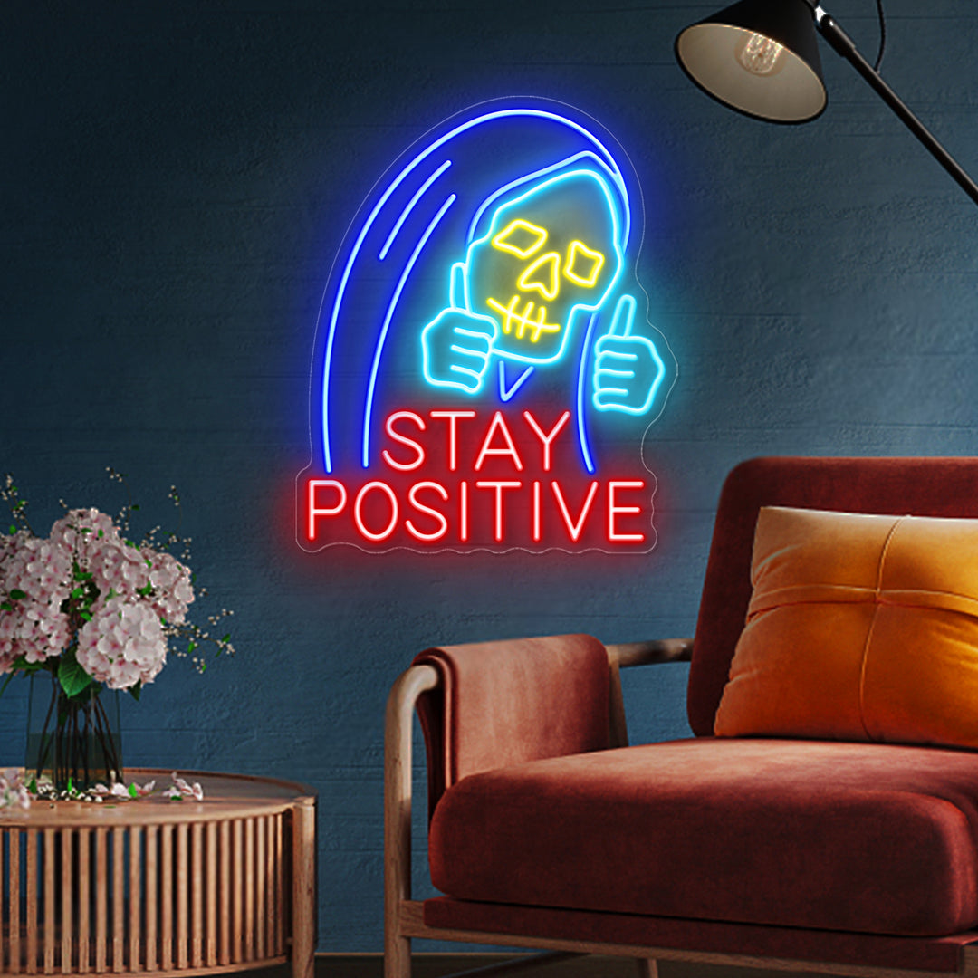 SELICOR  STAY POSITIVE Halloween Neon Sign