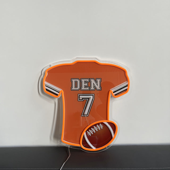 SELICOR Neon Personalized Name American Football No.2 Orange Jersey