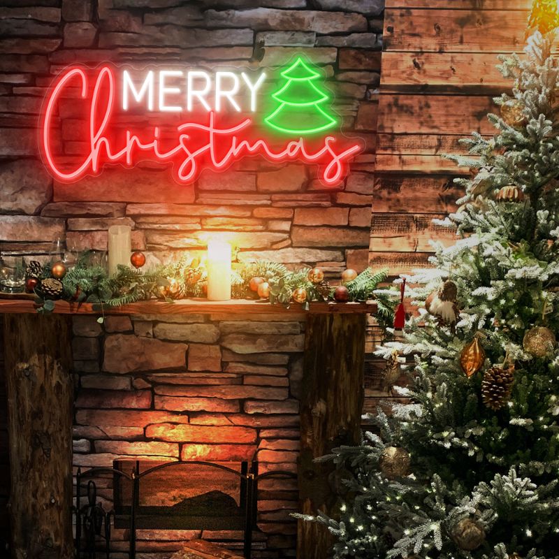 SELICOR Merry Christmas Neon Tree  Signs
