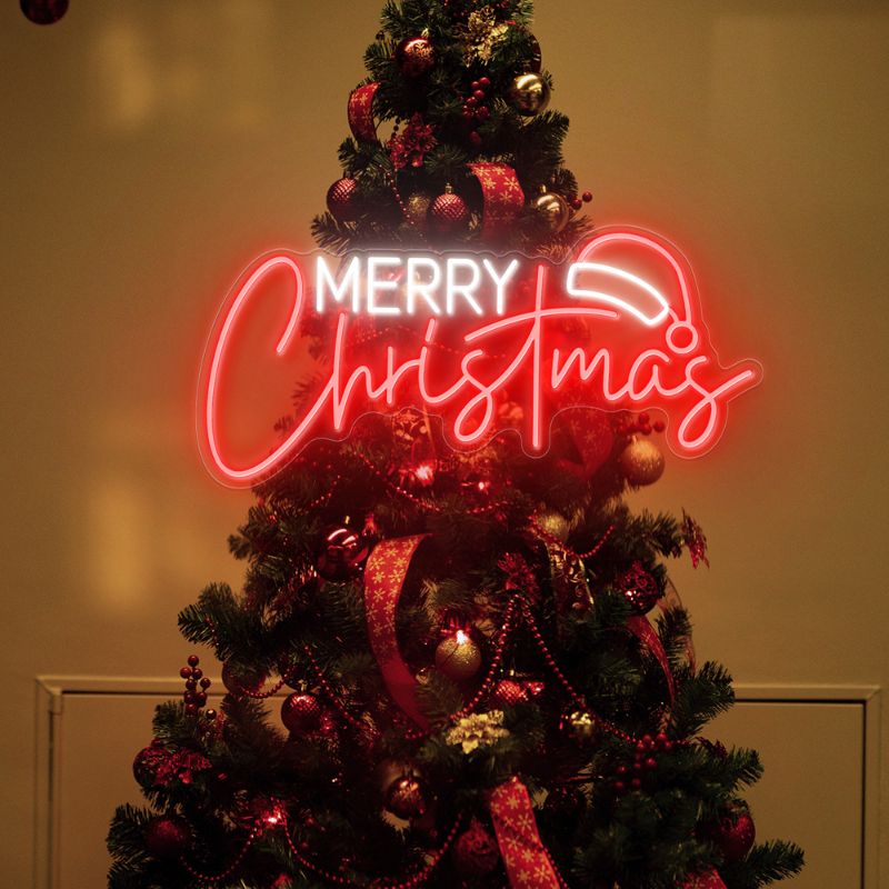 selicor merry christmas neon signs in red