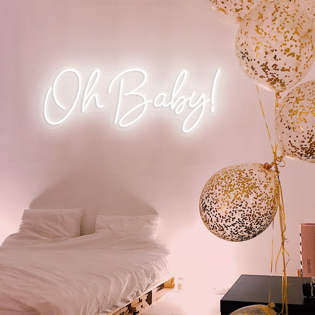 SELICOR Oh Baby Shower Neon Sign Party  Decor