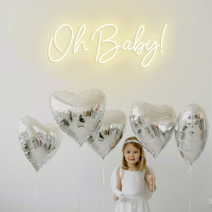 SELICOR Oh Baby Shower Neon Sign Party  Decor