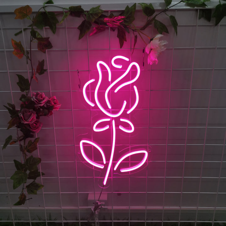 SELICOR Rose Flower Neon Sign in pink