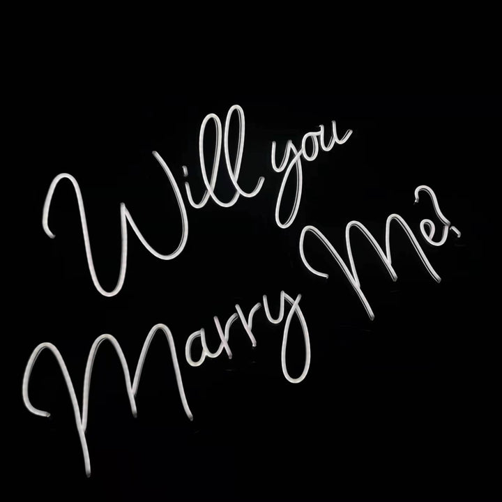 custom Will You Marry Me Proposal Neon Sign in white