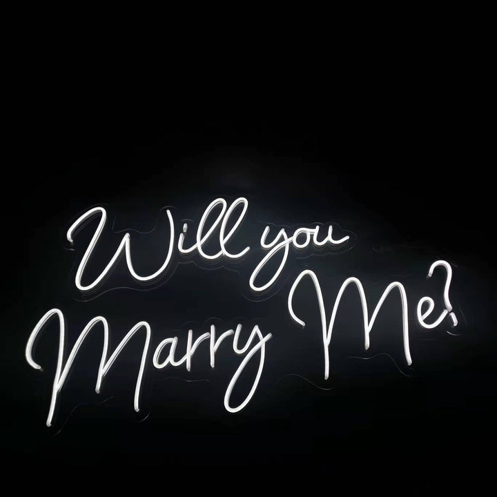 SELICOR Will You Marry Me Proposal Neon Sign in white