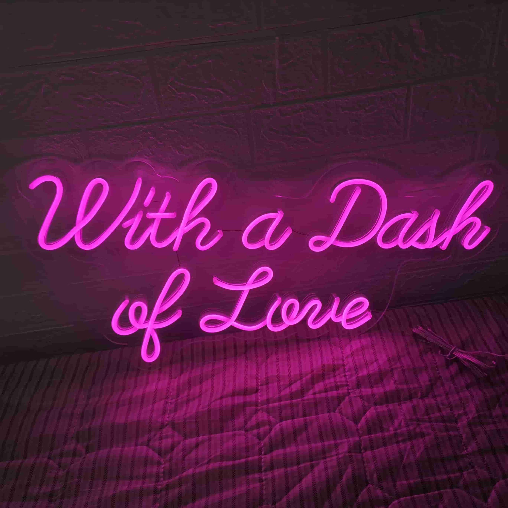 Selicor With A Dash of Love Neon sign Custom, Led Wedding Sign for Wall Decor, Christmas Gifts