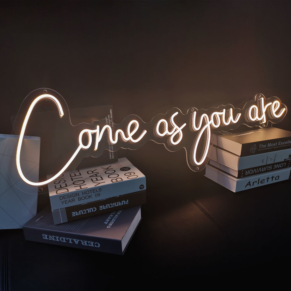 selicor come as you are neon sign decor room in warm white
