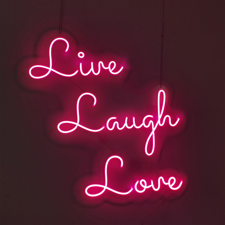 Live Laugh Love Inspiration Quote Sign in pink