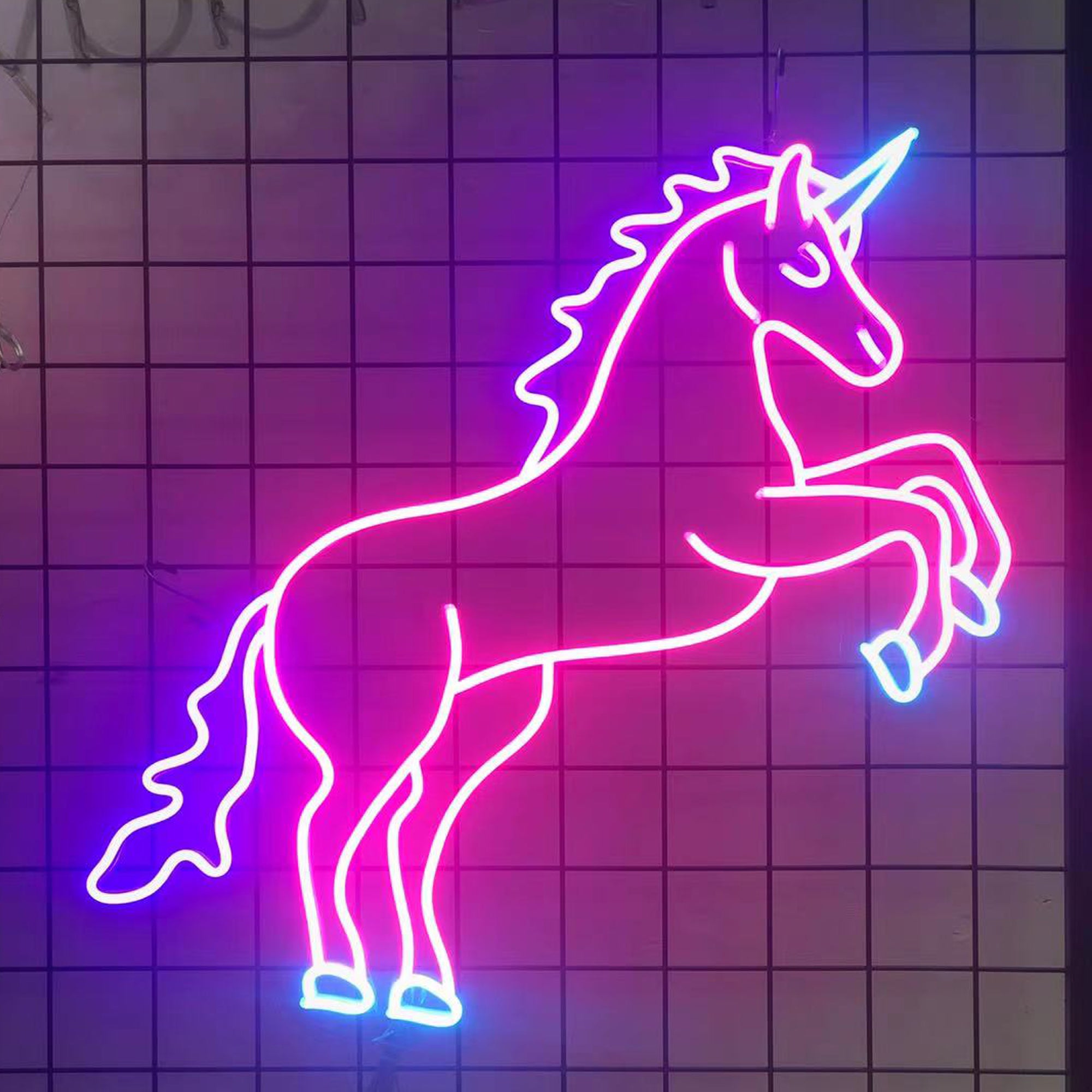 SELICOR Unicorn Custom Neon Sign Animal Blue Pink Unicorn Neon Light