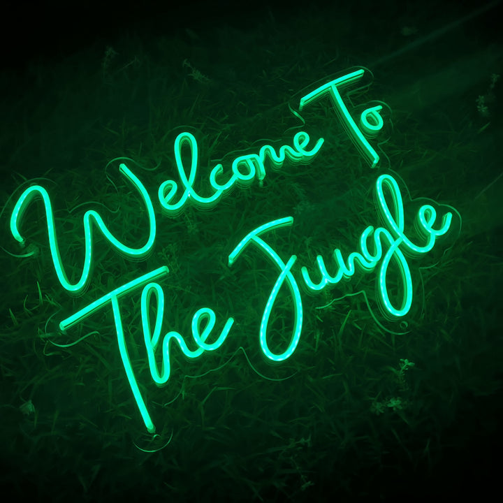 SELICOR Welcome To The Jungle Neon Sign in green deocr your home