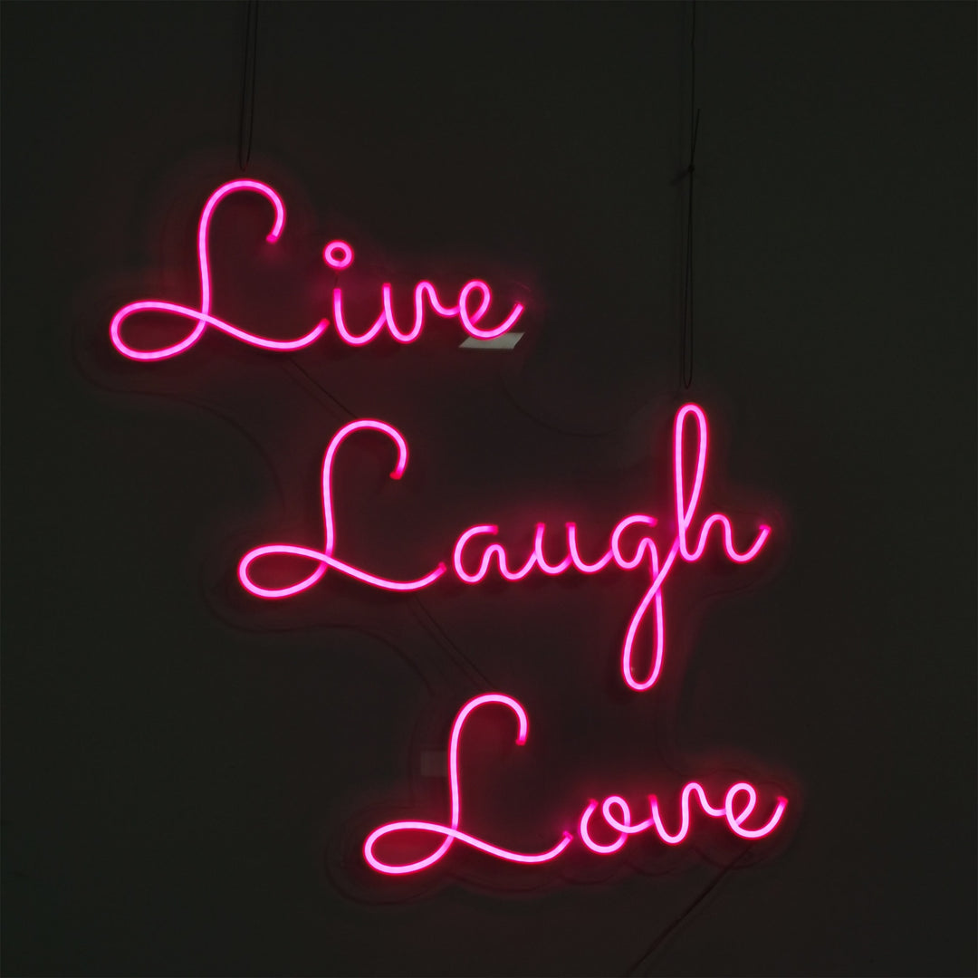 Selicor Live Laugh Love Inspiration Quote Sign in pink