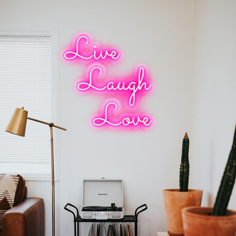 Live Laugh Love LED Neon Sign Song Tittle Sign Decor